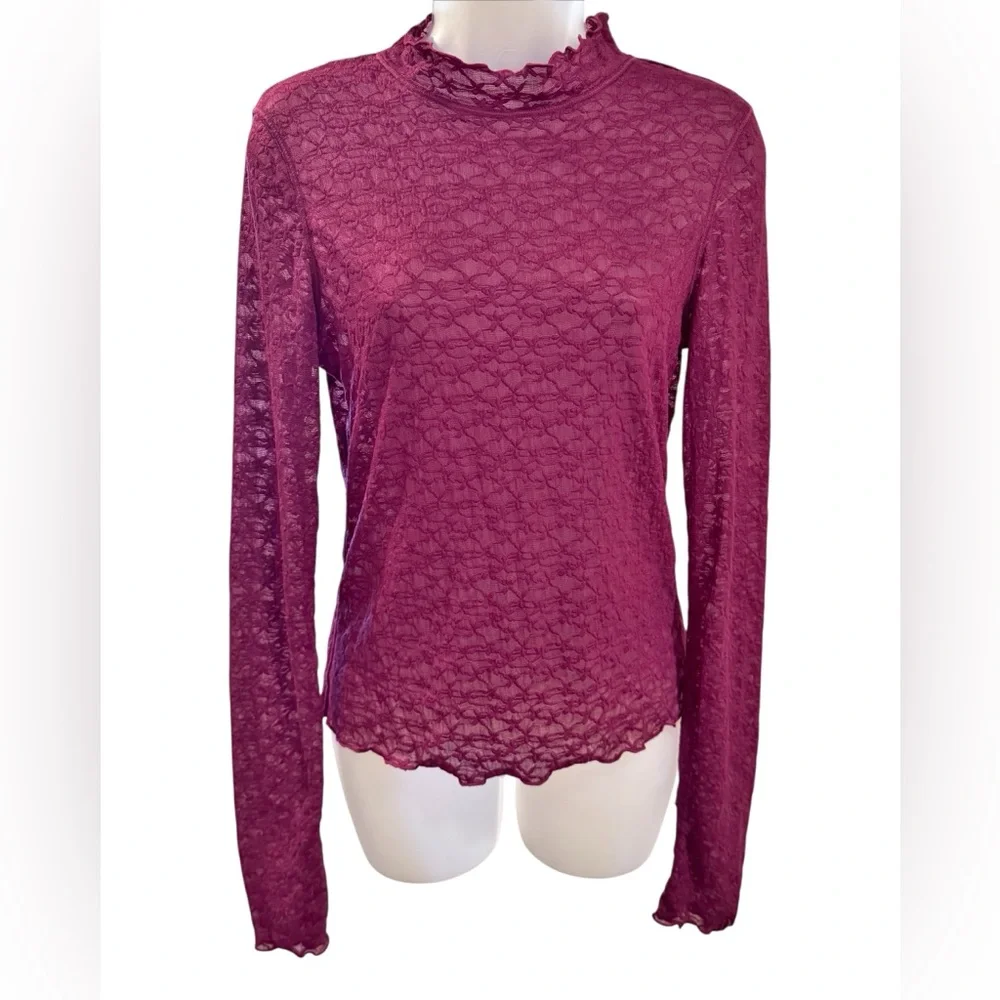 Free People Intimately | From The Start Mockneck Long Sleeve Textured Top - NWT